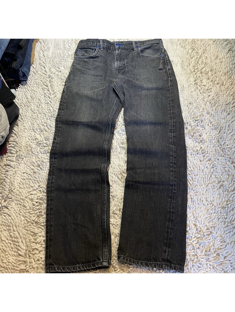 Y2K RARE Stussy x Levi's Collab 32x29 Straight SS505 Japan Made Blue Black